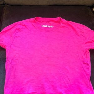 Katie J hot pink cropped tee size medium.  Like new.